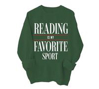 Reading is My Favorite - Sudadera deportiva vintage para leer, regalo para amantes de los libros, Ejercito Verde, XL