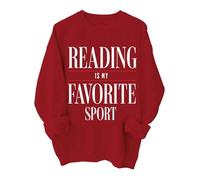 Reading is My Favorite - Sudadera deportiva vintage para leer, regalo para amantes de los libros, rosso, XXL