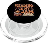 Reading Is My Jam Book Lover Groovy Music Notes Retro PopSockets PopGrip para MagSafe