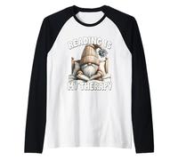 Reading Is My Therapy Funny Dad Teacher GNOME For Book Lover Camiseta Manga Raglan