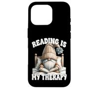 Reading Is My Therapy Funny Dad Teacher GNOME For Book Lover Carcasa para iPhone 16 Pro