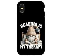 Reading Is My Therapy Funny Dad Teacher GNOME For Book Lover Carcasa para iPhone X/XS