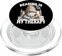 Reading Is My Therapy Funny Dad Teacher GNOME For Book Lover PopSockets PopGrip para MagSafe