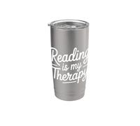 Reading Is My Therapy Vaso térmico de acero inoxidable de doble pared