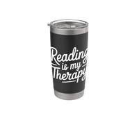 Reading Is My Therapy Vaso térmico de acero inoxidable de doble pared