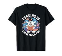 Reading Is Snow Much Fun Copo de Nieve Sombrero de Copa de Invierno Camiseta