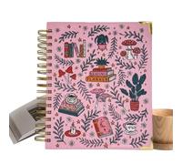 Reading Planner, 198 páginas Notebook Review Tracking, Classic Journal for Book Lovers with Log Sections, Paperback Tracker with Organized Layout, Book Journal for Family School Student Teens Kid