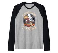 Reading So Good It's Scary Spooky Bookworm Reader - Camiseta Manga Raglan