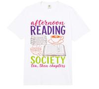 Reading Society Book Lover Afternoon Tea Bookish Reader Comfort Colors Adult Heavyweight T-Shirt