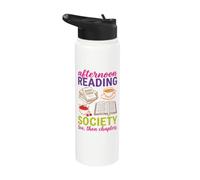 Reading Society Book Lover Afternoon Tea Bookish Reader Stainless Steel Insulated Water Bottle
