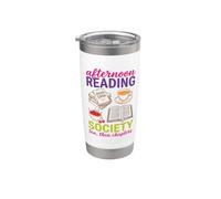 Reading Society Book Lover Afternoon Tea Bookish Reader Vaso térmico de acero inoxidable de doble pared