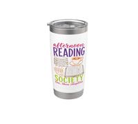 Reading Society Book Lover Afternoon Tea Bookish Reader Vaso térmico de acero inoxidable de doble pared