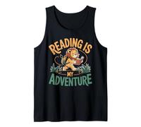 Reading Wild adventures Lion Book Reader Kids Reading Camiseta sin Mangas