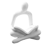 Reading Woman Sculpture, Funny Resin Figurine, Thinker Statue with Non Slip Bottom, Artistic Display Ornament, Bookshelf Decoration with Minimal Style, Home Office Desk Accent for Farmhouse Garden