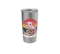 Readsolotl, I Read Alotl Axolotl Vaso térmico de acero inoxidable de doble pared