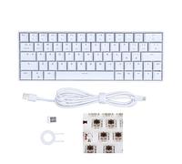 READSON WL64 Keys Teclado mecánico retroiluminado blanco, teclado inalámbrico compatible con 5.0 y 3.0, 2.4G y conexión por cable tipo C, 4 opciones de interruptor disponibles Interruptor marrón