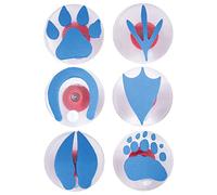 READY 2 LEARN Sellos gigantes - Huellas de patas - Juego de 6 sellos de espuma fáciles de sostener para niños - Sellos de arte y manualidades para exhibiciones, carteles, carteles y proyectos de