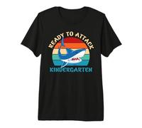Ready To Attack Kindergarten Shark Funny Back To School Camiseta Premium