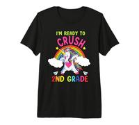 Ready To Crush 2nd Grade Dabbing Unicorn Back To School Camiseta Premium