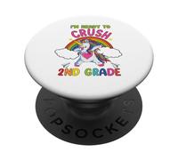 Ready To Crush 2nd Grade Dabbing Unicorn Back To School PopSockets PopGrip Adhesivo