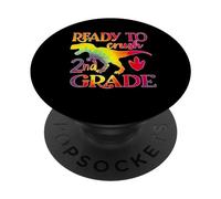 Ready To Crush 2nd Grade Dinosaur Back To School Tie Dye PopSockets PopGrip Adhesivo