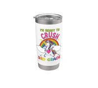 Ready To Crush 3rd Grade Dabbing Unicorn Back To School Vaso térmico de acero inoxidable de doble pared