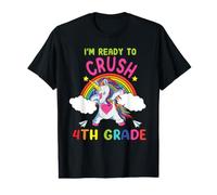 Ready To Crush 4th Grade Dabbing Unicorn Back To School Camiseta gráfica económica