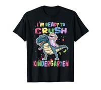 Ready To Crush Kindergarten Unicorn Dinosaur Back to School Camiseta