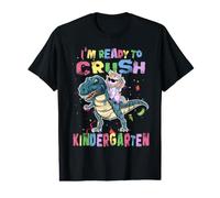 Ready To Crush Kindergarten Unicorn Dinosaur Back to School Camiseta gráfica económica