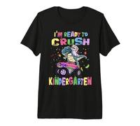 Ready To Crush Kindergarten Unicorn Dinosaur Monster Truck Camiseta Premium