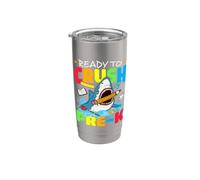 Ready To Crush Pre-k Shark Crush Preschool Back To School Vaso térmico de acero inoxidable de doble pared