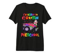 Ready To Crush Preschool Unicorn Monster Truck Back School Camiseta Premium