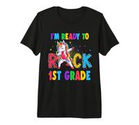 Ready To Rock 1st Grade Dabbing Unicorn Back To School Camiseta Premium