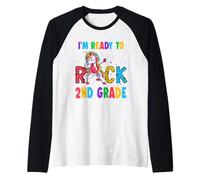 Ready To Rock 2nd Grade Dabbing Unicorn Back To School Camiseta Manga Raglan