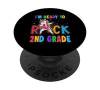 Ready To Rock 2nd Grade Dabbing Unicorn Back To School PopSockets PopGrip Adhesivo