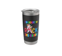 Ready To Rock 2nd Grade Dabbing Unicorn Back To School Vaso térmico de acero inoxidable de doble pared