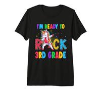 Ready To Rock 3rd Grade Dabbing Unicorn Back To School Camiseta Premium