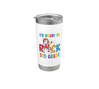 Ready To Rock 3rd Grade Dabbing Unicorn Back To School Vaso térmico de acero inoxidable de doble pared