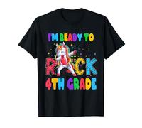 Ready To Rock 4th Grade Dabbing Unicorn Back To School Camiseta