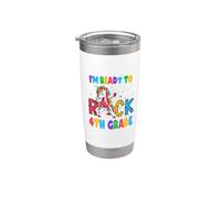 Ready To Rock 4th Grade Dabbing Unicorn Back To School Vaso térmico de acero inoxidable de doble pared