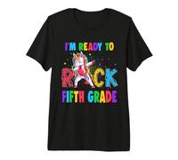Ready To Rock Fifth Grade Dabbing Unicorn Back To School Camiseta Premium