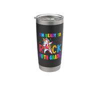 Ready To Rock Fifth Grade Dabbing Unicorn Back To School Vaso térmico de acero inoxidable de doble pared