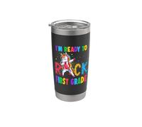 Ready To Rock First Grade Dabbing Unicorn Back To School Vaso térmico de acero inoxidable de doble pared