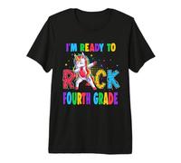 Ready To Rock Fourth Grade Dabbing Unicorn Back To School Camiseta Premium