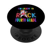 Ready To Rock Fourth Grade Dabbing Unicorn Back To School PopSockets PopGrip Adhesivo
