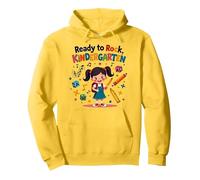 Ready to Rock Kindergarten First Day Girl Mochila Lápiz Sudadera con Capucha, Unisex para Adultos, Limón, M