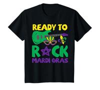 Ready To Rock Mardi Gras Guitarra Guitarra Guitarrista Niño Niño Niño Camiseta
