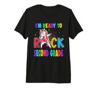 Ready To Rock Second Grade Dabbing Unicorn Back To School Camiseta Premium