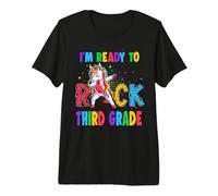 Ready To Rock Third Grade Dabbing Unicorn Back To School Camiseta Premium