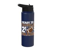 Ready to Tackle 2nd Grade Football Boys First Day of School Stainless Steel Insulated Water Bottle